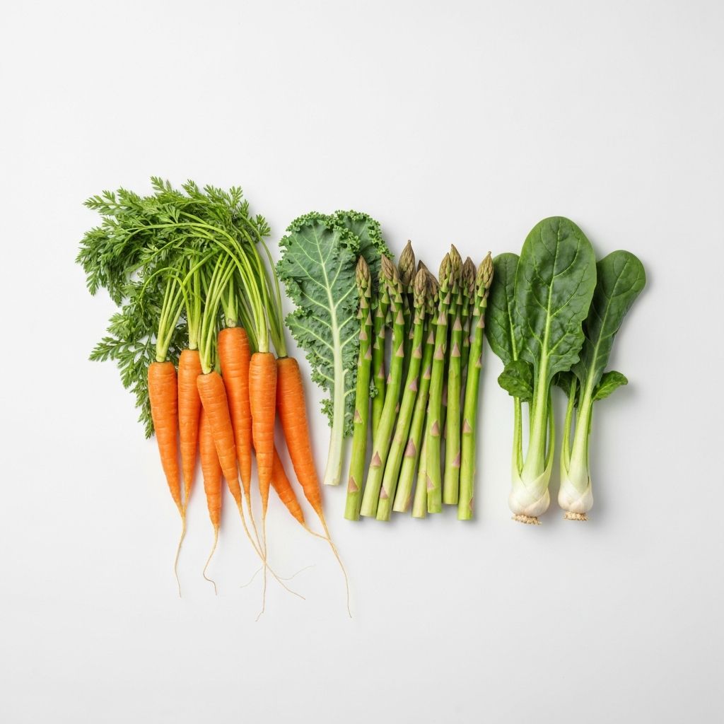Various fresh vegetables for balanced nutrition